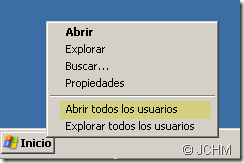 Menú para “Todos los usuarios” en Windows Vista, Windows 7 Windows 2008 y demás ediciones superiores