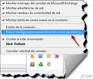 Probar configuración automática del Correo